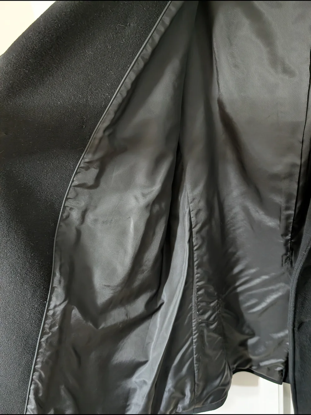 BR Classic Wool/Cashmere Men's Double Breasted Black Peacoat L